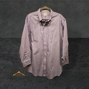 Brooks Brothers 1818 Dress Shirt - Size 17.5-2/3, Purple Mini-Houndstooth, BDC